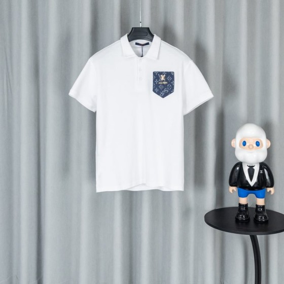 Louis Vuitton Spring/Summer New Unisex Loose Fit 320g Double Yarn Pure Cotton Short-Sleeve T-Shirt